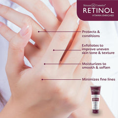 Retinol Anti-Aging Hand Cream on soft, smooth hands after application.