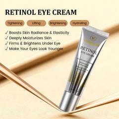 Retinol Eye Cream under-eye application demonstrating smooth, gentle patting for puffiness