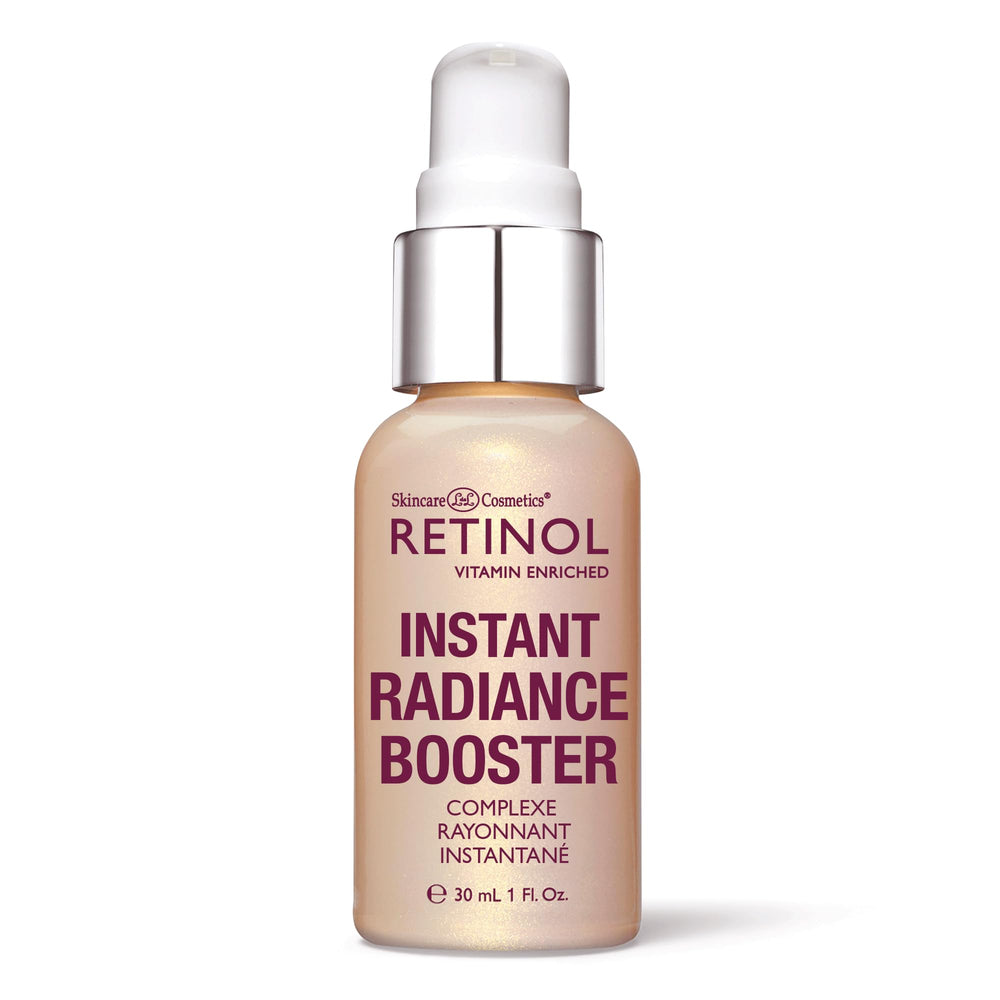 Retinol LIVAURA bottle closeup for instant radiance and healthy glow.