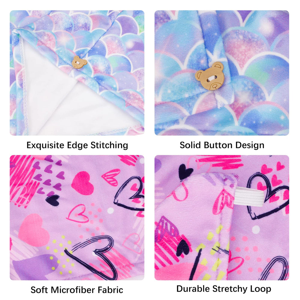 RETON kids pattern hair wrap with mermaid design ready for post-wash routine