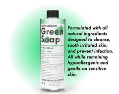 RetroDeco Green Soap packaging box communicates artist trust and portability.