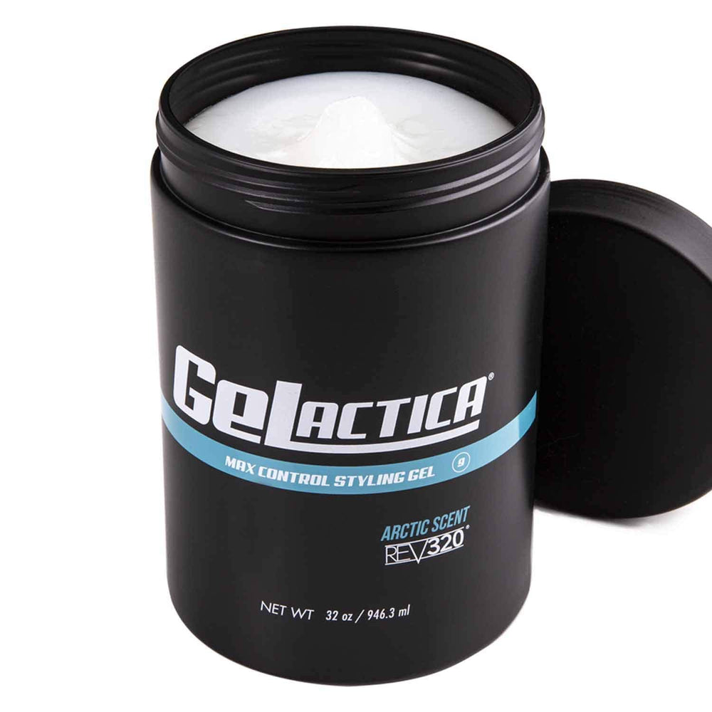 Rev320 alcohol-free formula close-up shows smooth gel texture for quick styling.