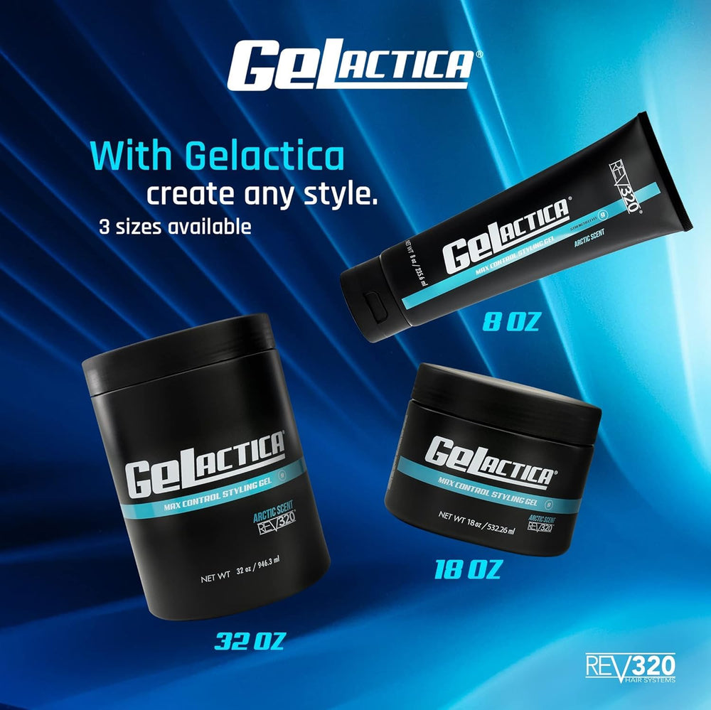 Rev320 hair gel slick-back styling in hand demonstrates strong hold for polished looks.