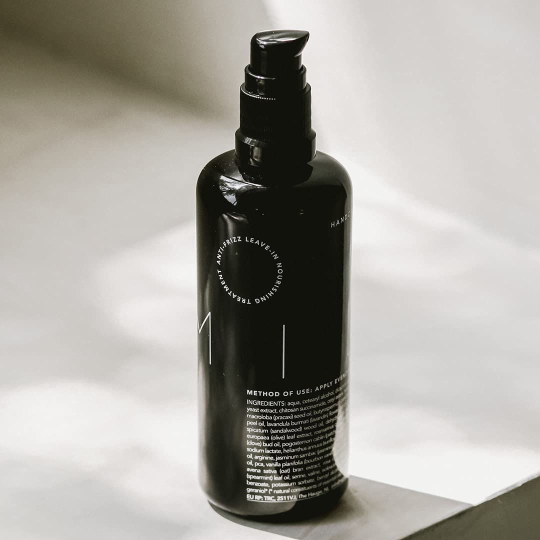 REVERIE Natural Milk Leave-In ingredients highlight nourishing oils and 16 essential oils blend.