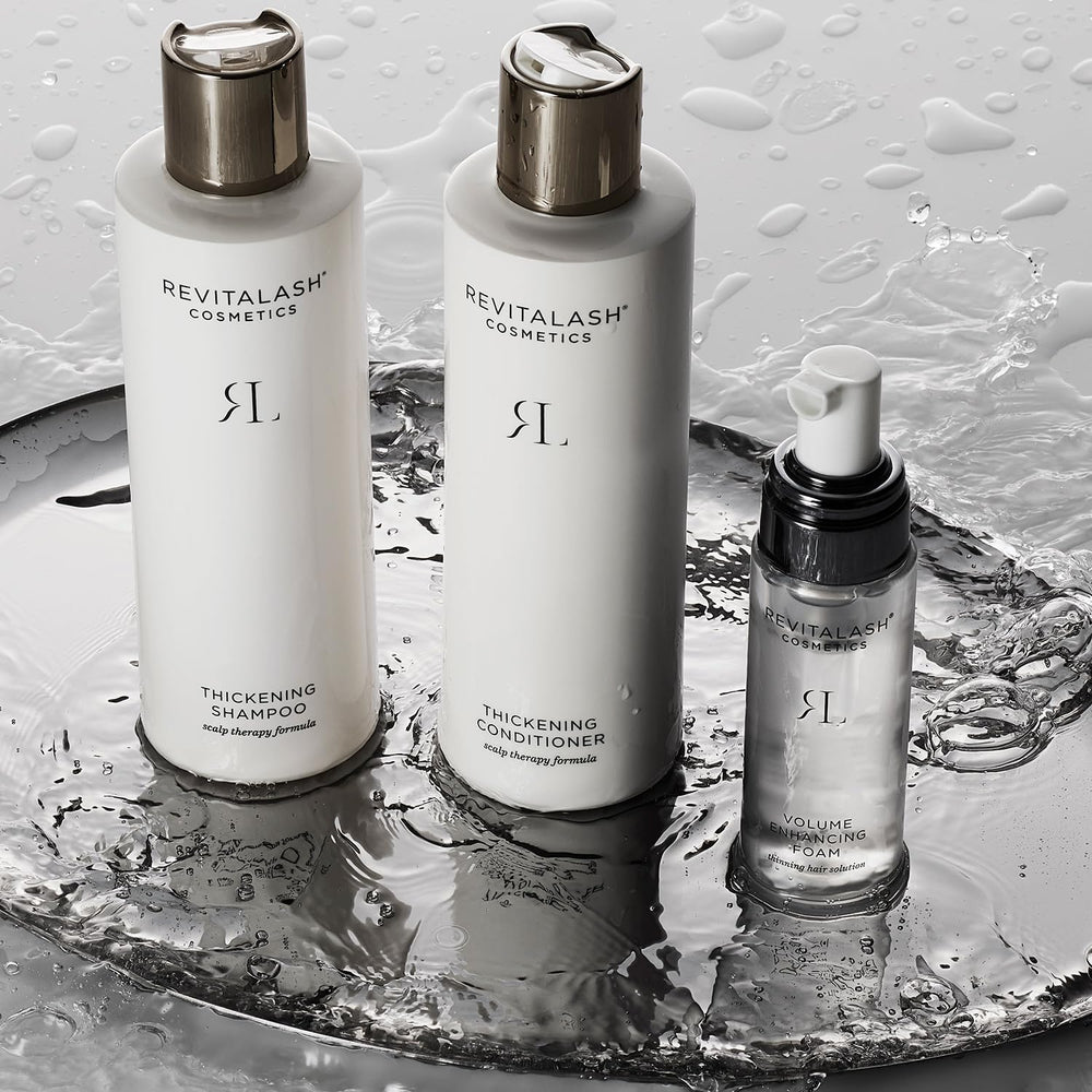 RevitaLash bottle beside common object illustrating size and travel-friendly benefit