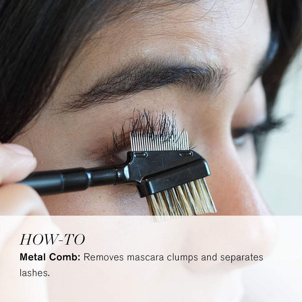 RevitaLash metal comb detail separating lashes for clump-free definition and lengthening effect