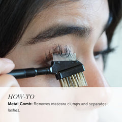RevitaLash metal comb detail separating lashes for clump-free definition and lengthening effect