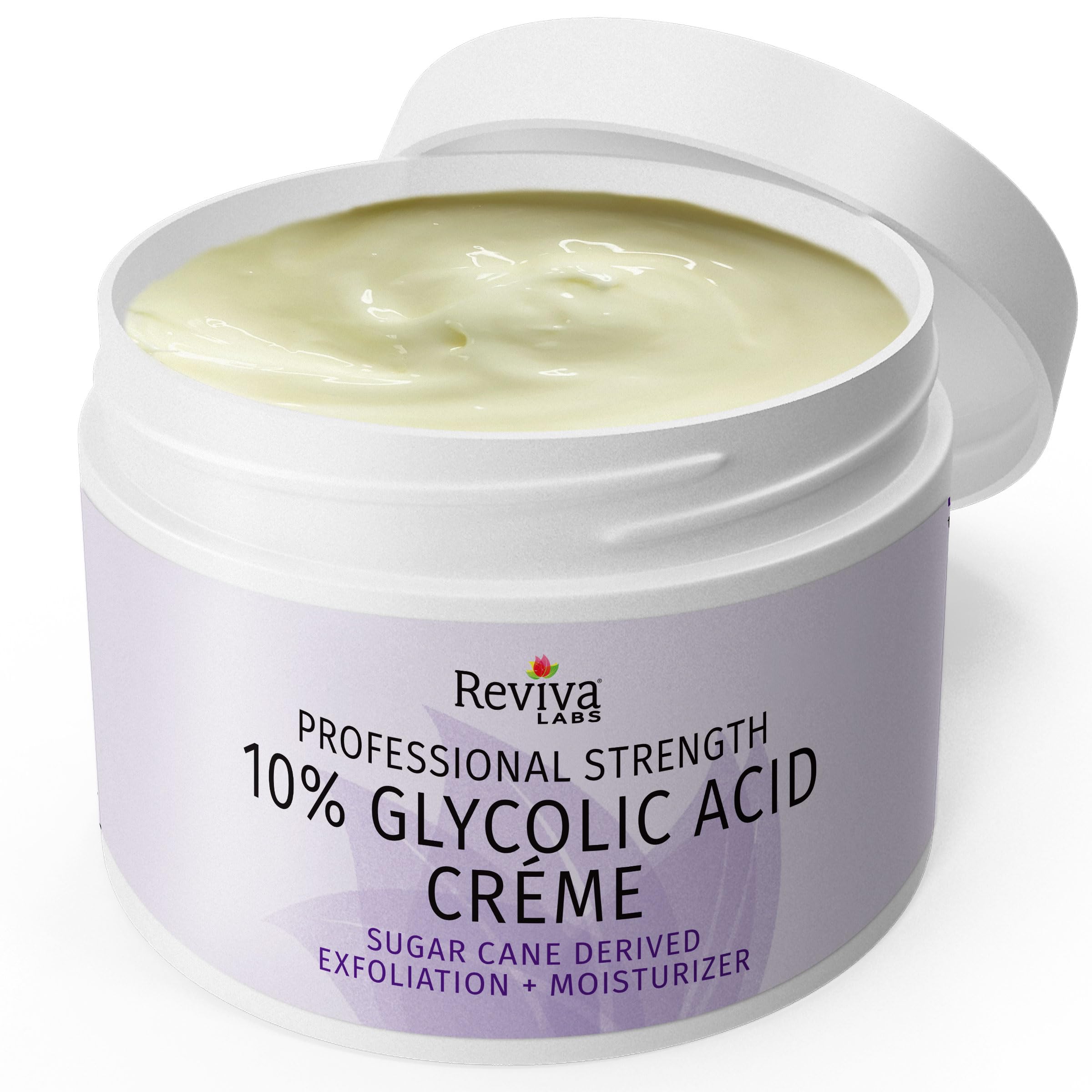 Reviva Labs creme texture swirl demonstrates creamy, moisturizing exfoliant