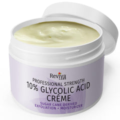 Reviva Labs creme texture swirl demonstrates creamy, moisturizing exfoliant