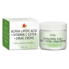 Reviva Labs DMAE Cream bottle highlights firming formula for face and neck.