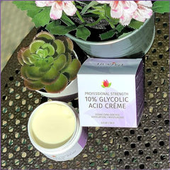 Reviva Labs glycolic acid creme jar closeup showing smooth texture and paraben-free formula