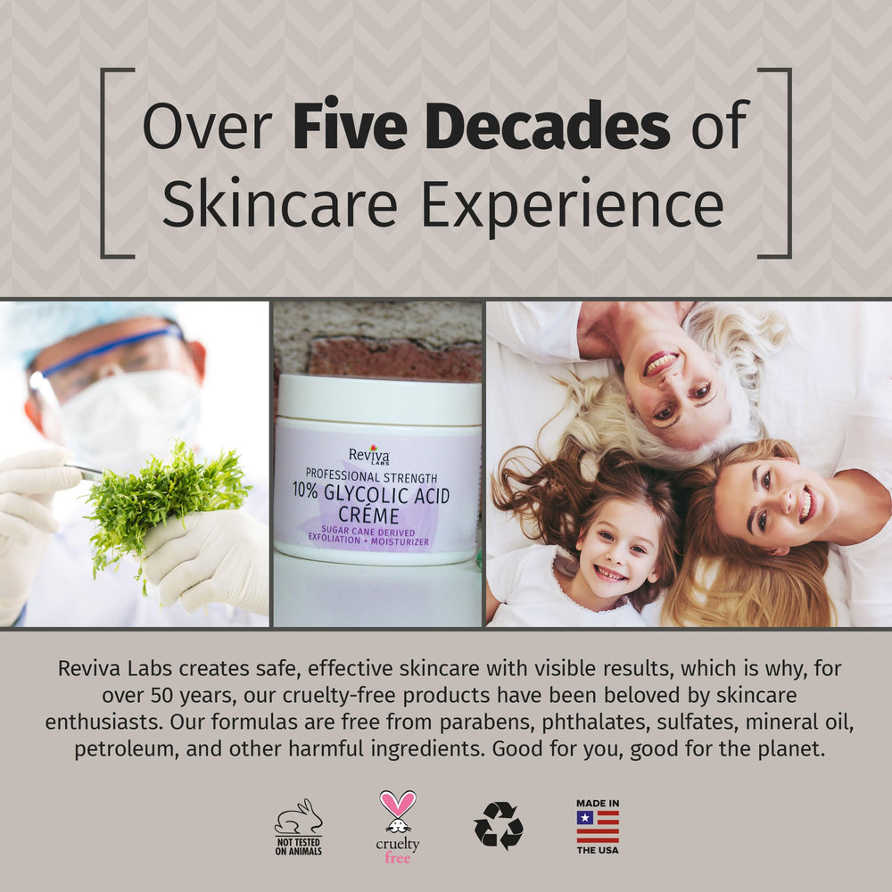 Reviva Labs heritage banner celebrates 50 years of skincare innovation