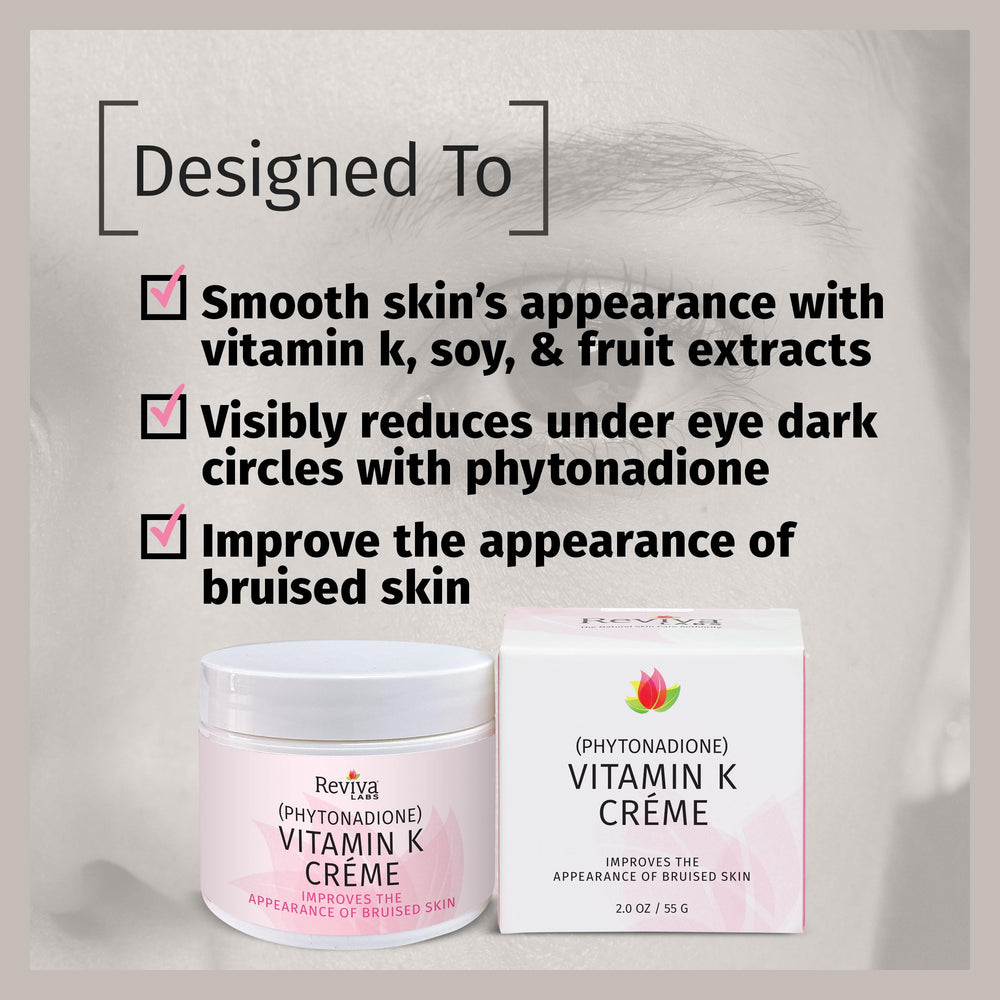 Reviva Labs Vitamin K Creme fruit extracts closeup evokes hydrated radiance