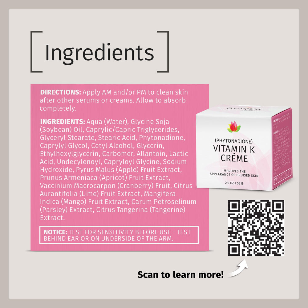 Reviva Labs Vitamin K Creme jar application shows simple nightly use