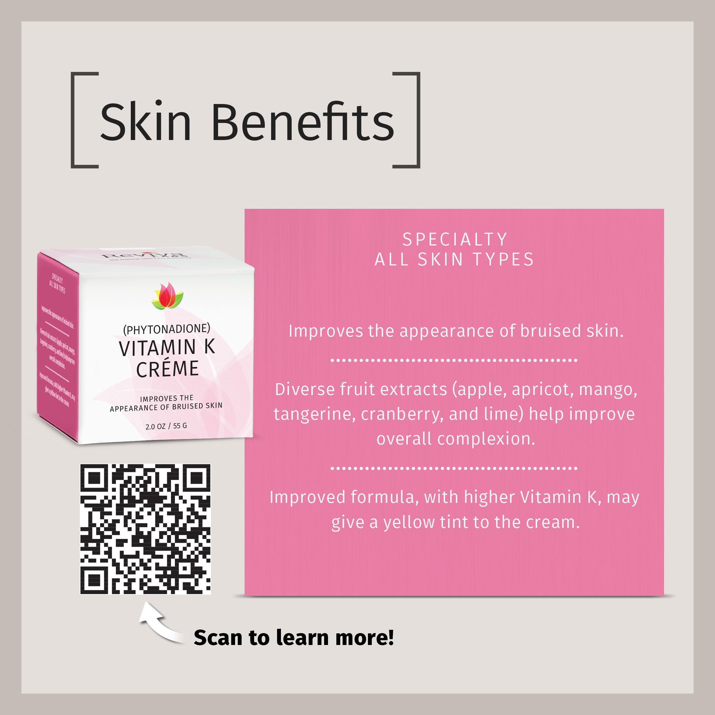 Reviva Labs Vitamin K Creme soybean oil swirl emphasizes rich hydration
