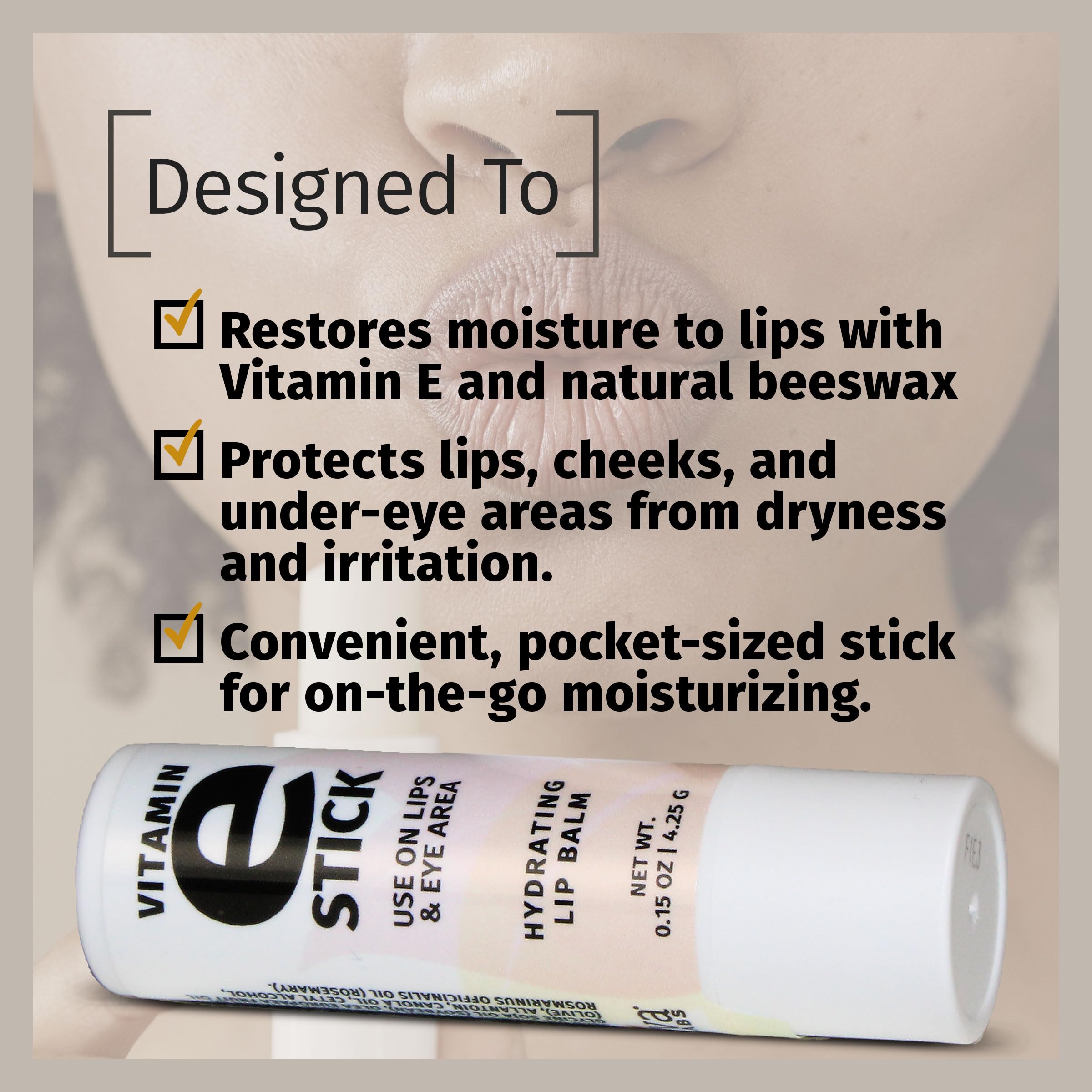 Reviva Labs Vitamina E Stick facilita aplicación bajo los ojos para hidratación suave