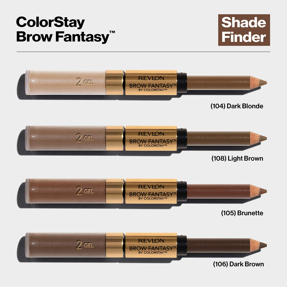 Revlon Brow Fantasy closeup of 2-in-1 brow tool in action.