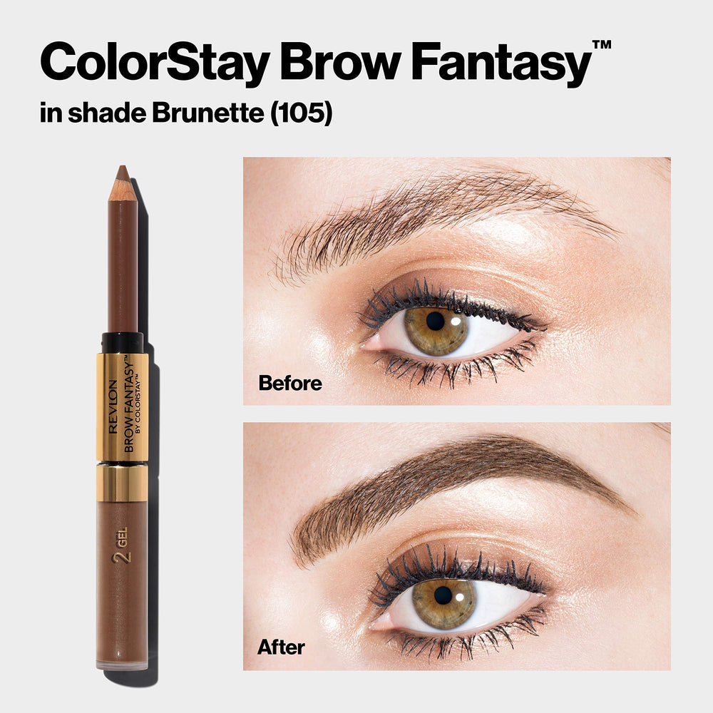 Revlon Brow Fantasy packaging shown for easy, on-the-go use.
