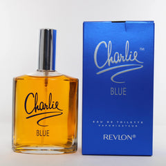 REVLON Charlie Blue Natural Spray packaging highlighting compact 100 ml size