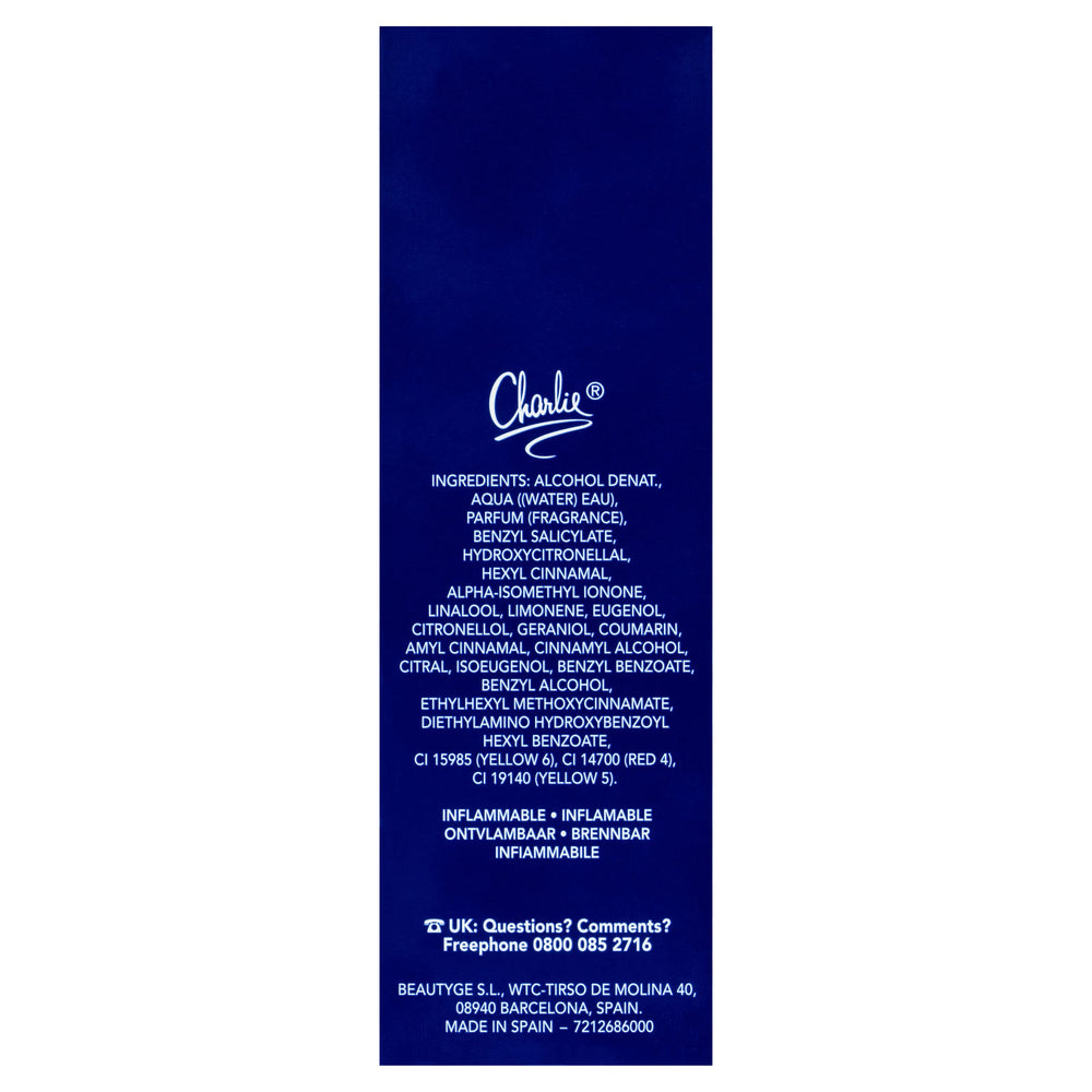 Revlon Charlie Blue spray-action demonstrates even application.