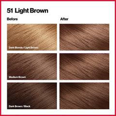 Revlon Colorsilk 51 Light Brown gloves enabling clean, mess-free at-home dye
