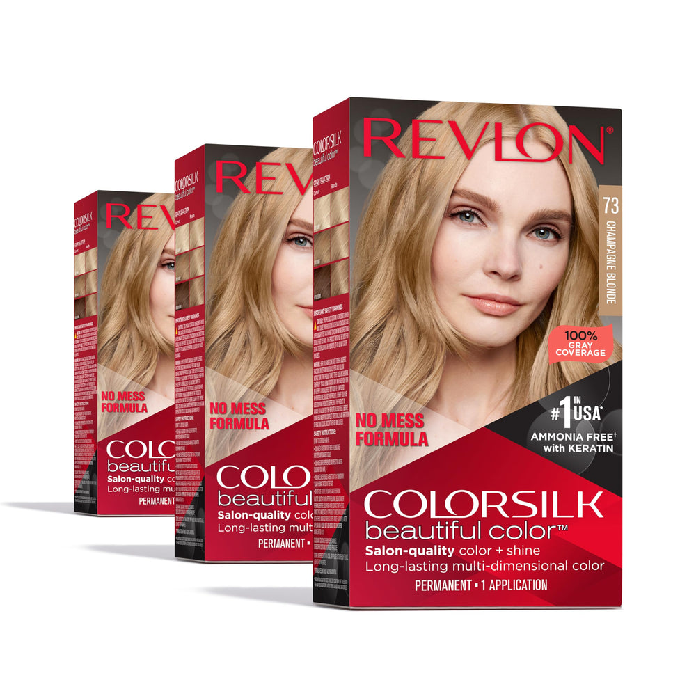 Revlon ColorSilk hair color kit applying for smooth, even at-home color.