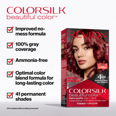 Revlon ColorSilk keratin enriched formula tube indicating conditioning color