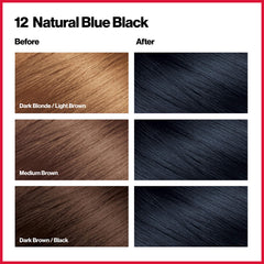 Revlon Colorsilk root-to-tip application image demonstrates even color from root to tip.