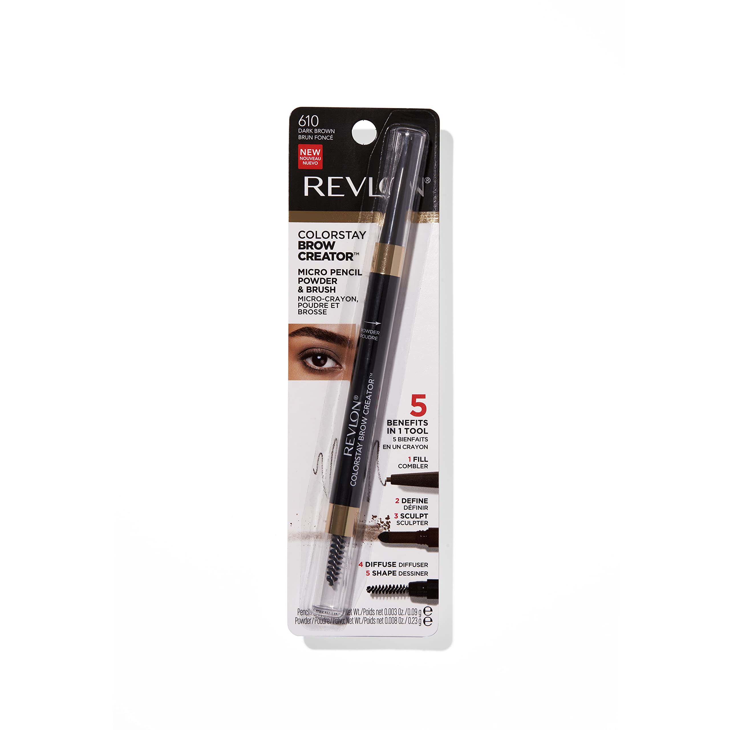 Revlon ColorStay Brow Creator packaging showcases compact, travel-friendly design.