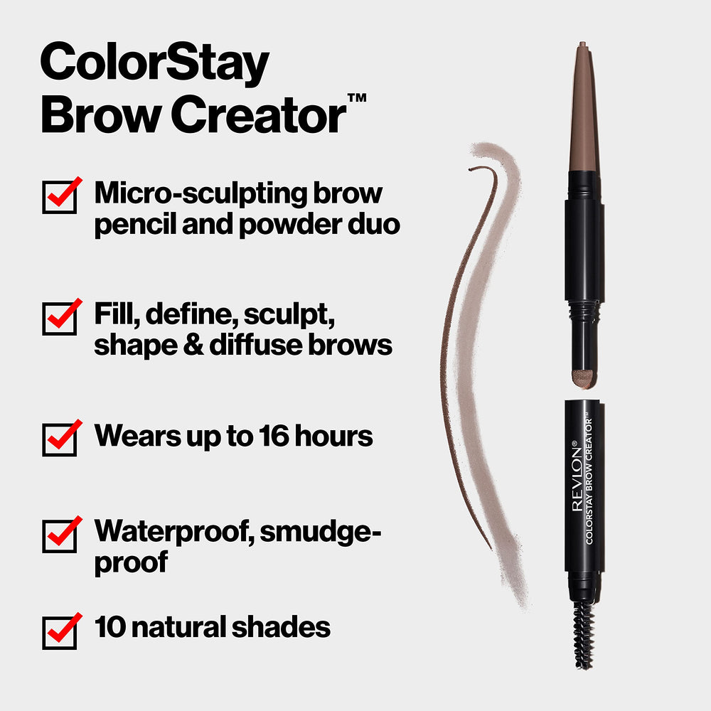 Revlon ColorStay Brow Creator spoolie brush grooming hairs and diffusing color