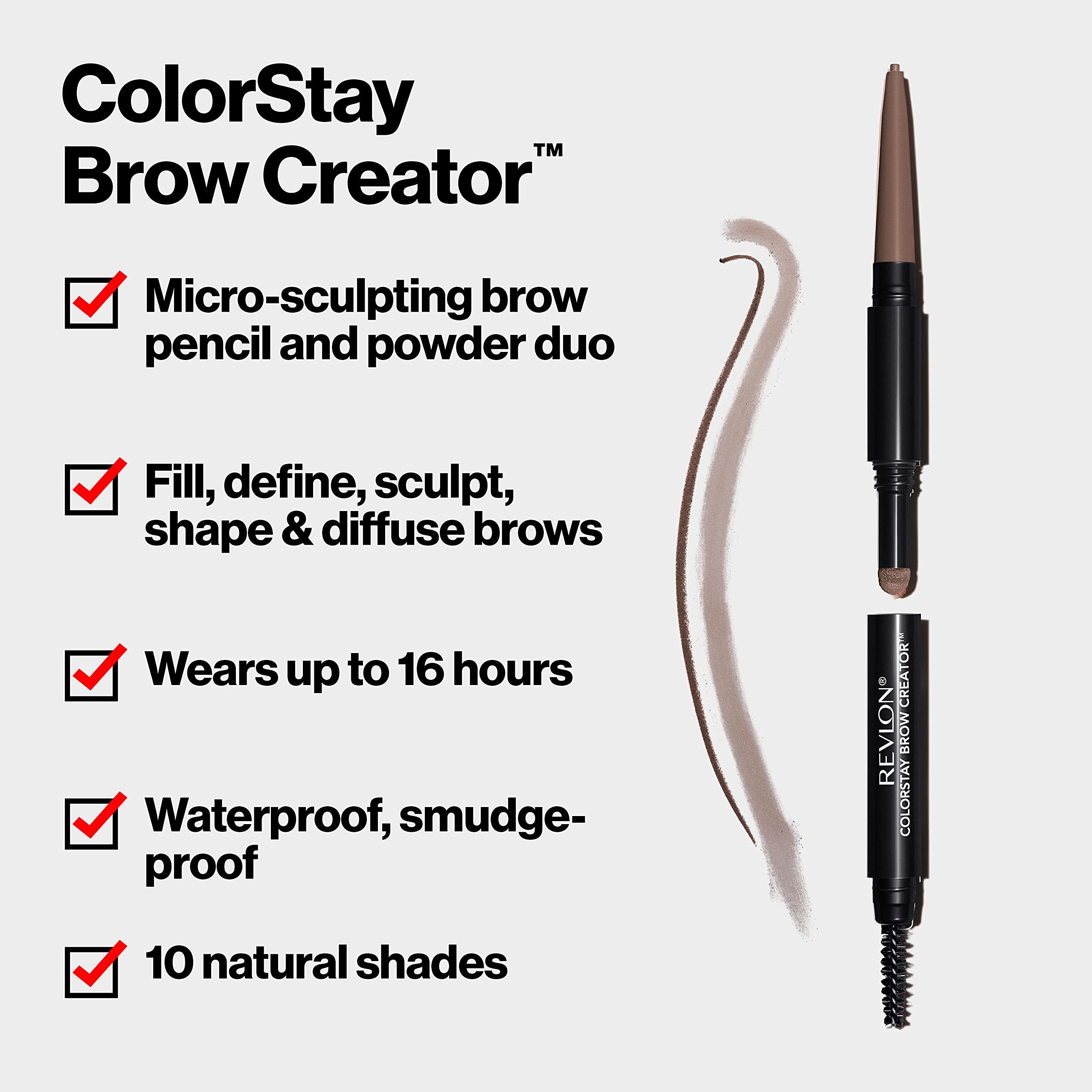 Revlon ColorStay Brow Creator spoolie brush for grooming and blending.
