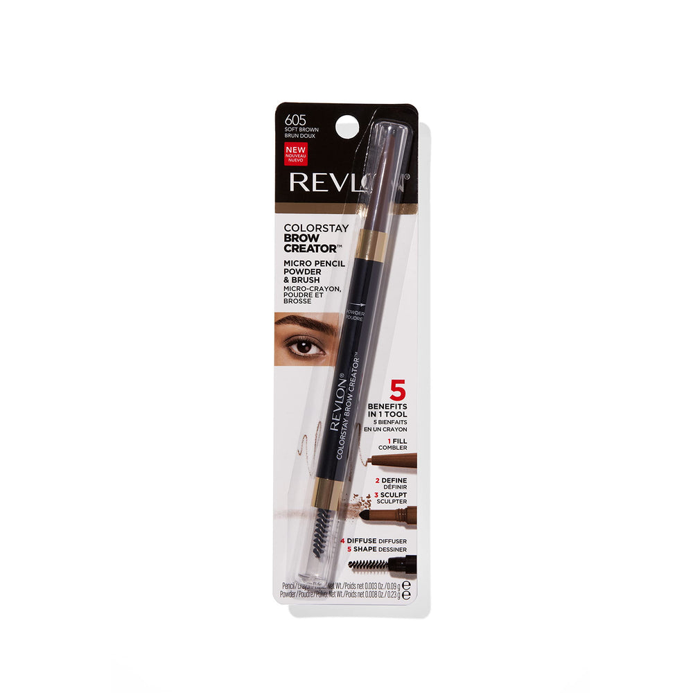 Revlon ColorStay Brow Creator ten natural shades offer personalized brow looks.