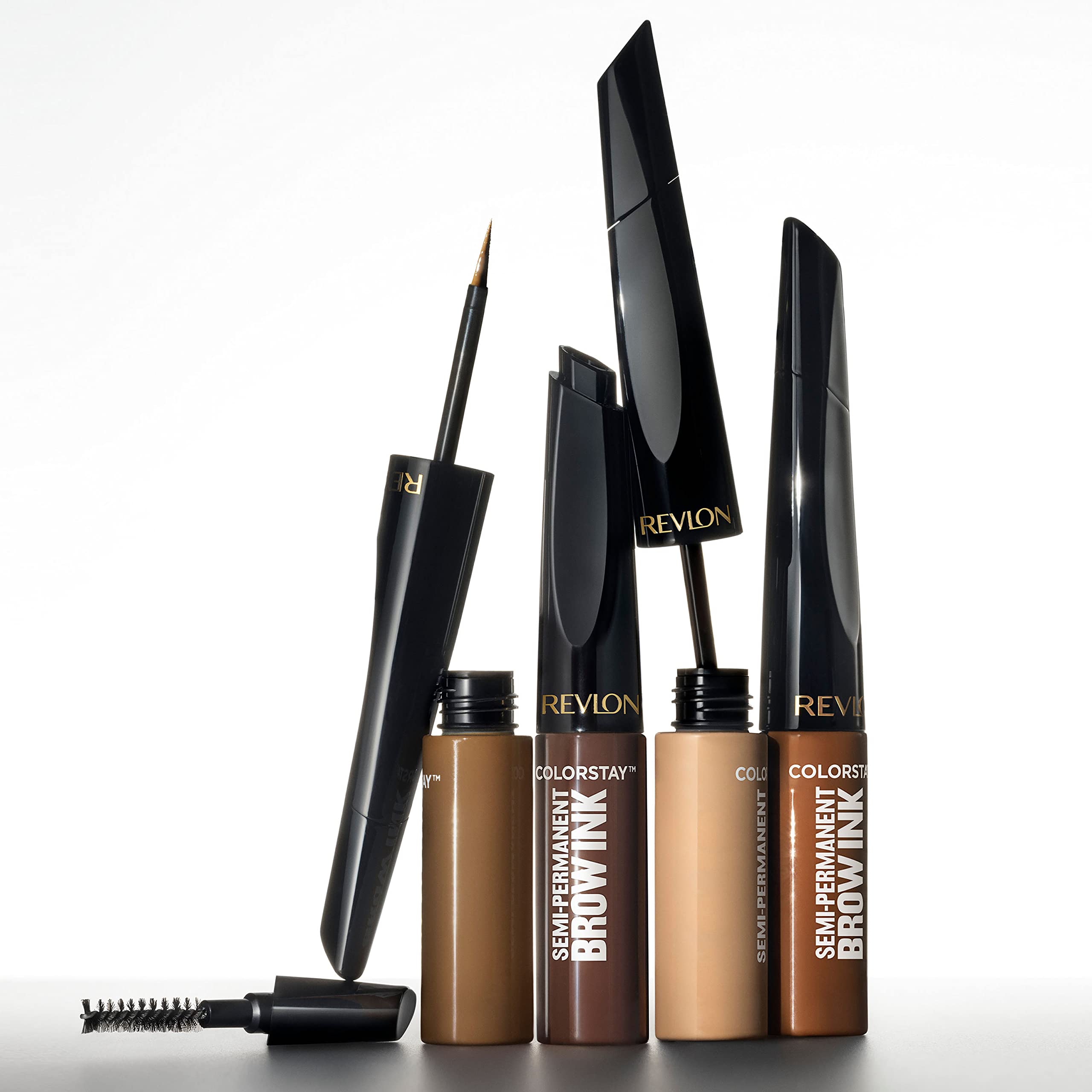 Revlon ColorStay Brow Ink in warm brown shade creates natural definition.