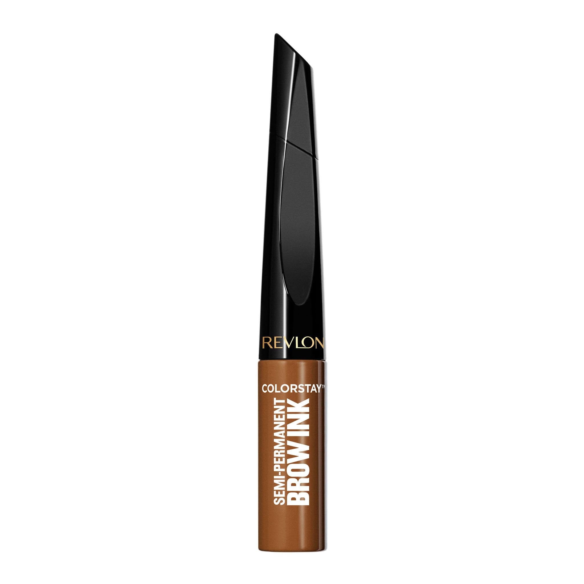 Revlon ColorStay Brow Ink spoolie applicator enables precise brow filling.