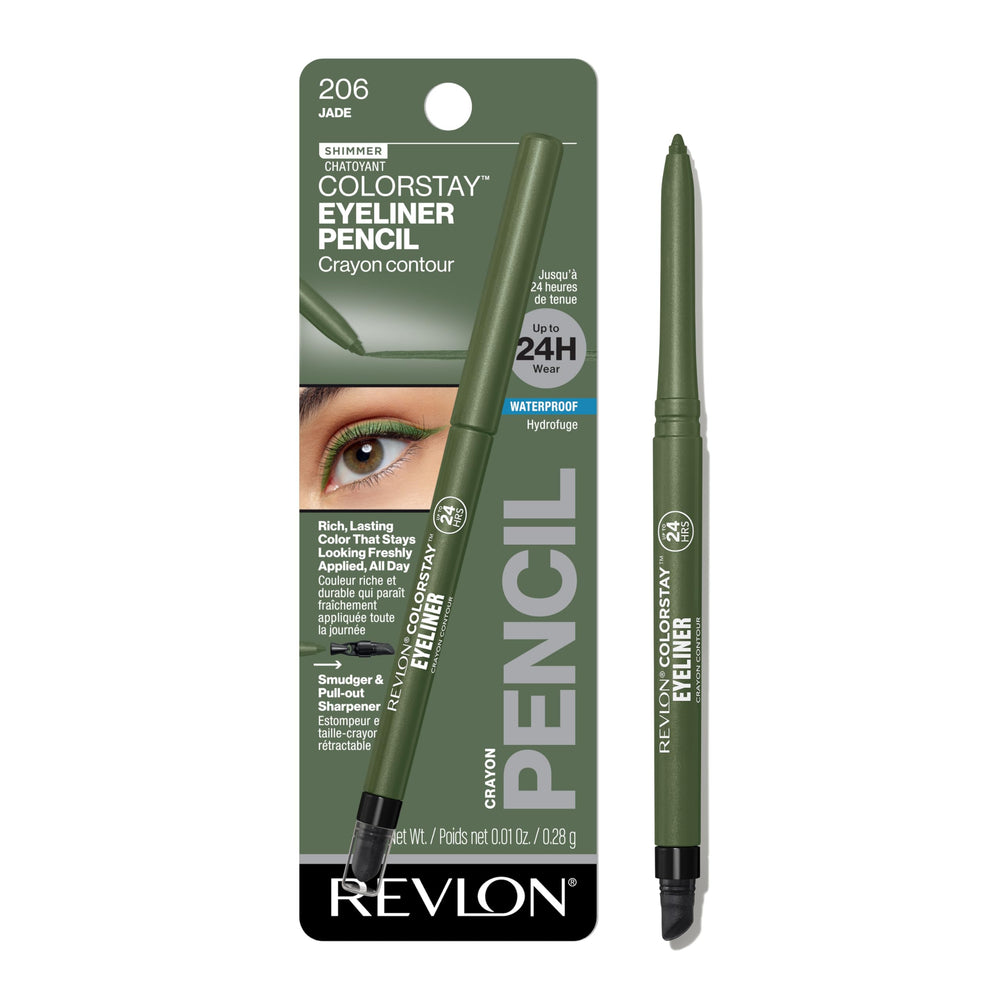 Revlon ColorStay Eyeliner Jade closeup with rich pigment for all-day wear