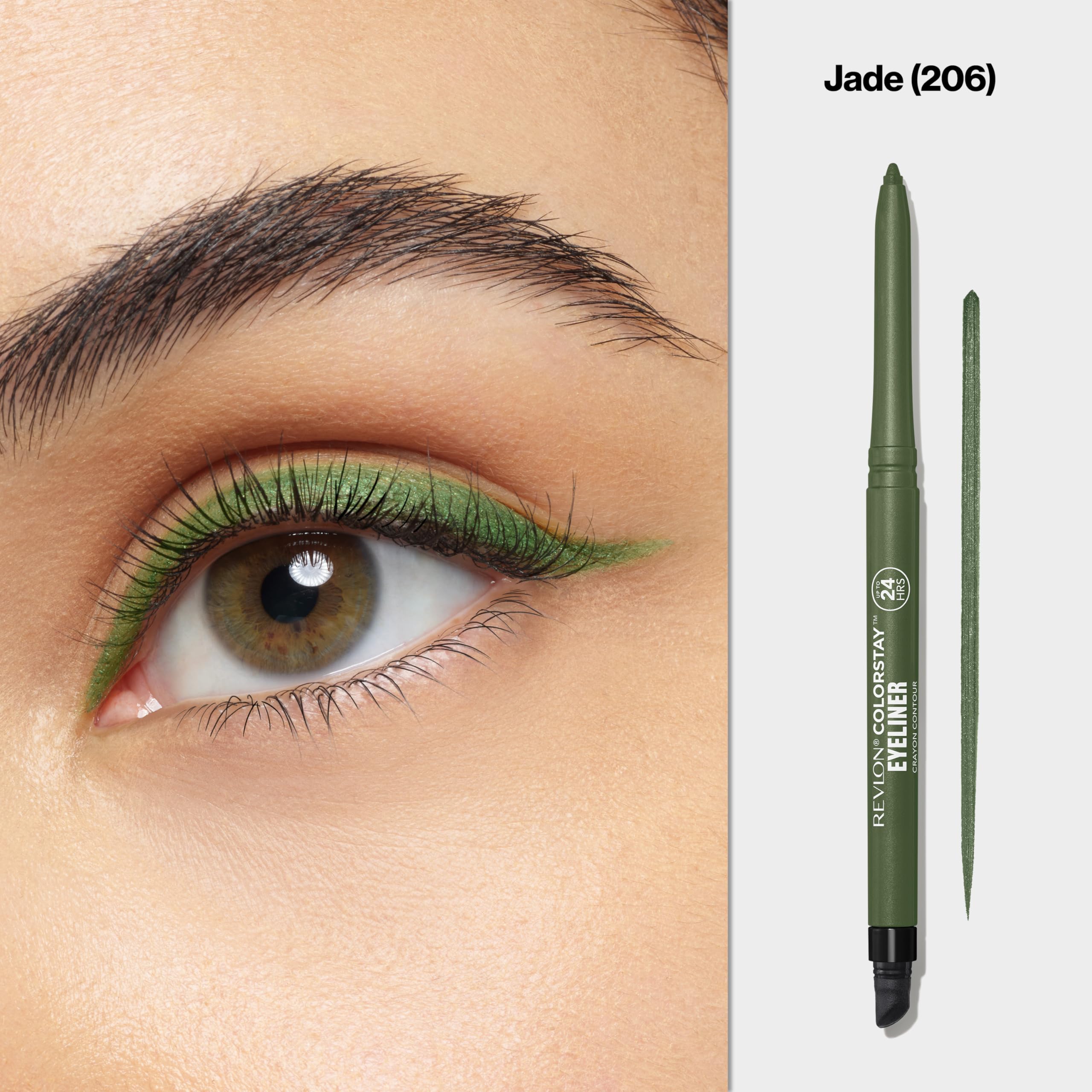 Revlon ColorStay Jade pencil-tip closeup for precise line definition