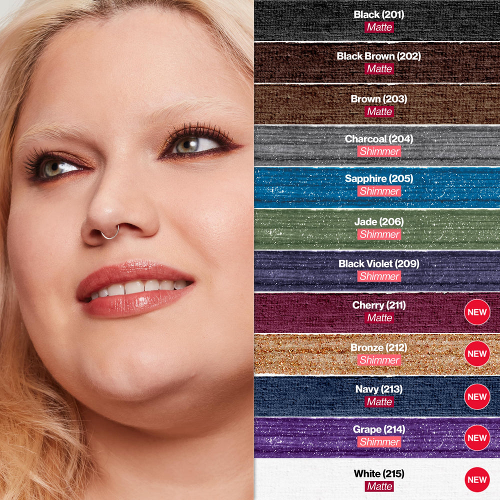Revlon ColorStay packaging highlighting built-in sharpener and smudger