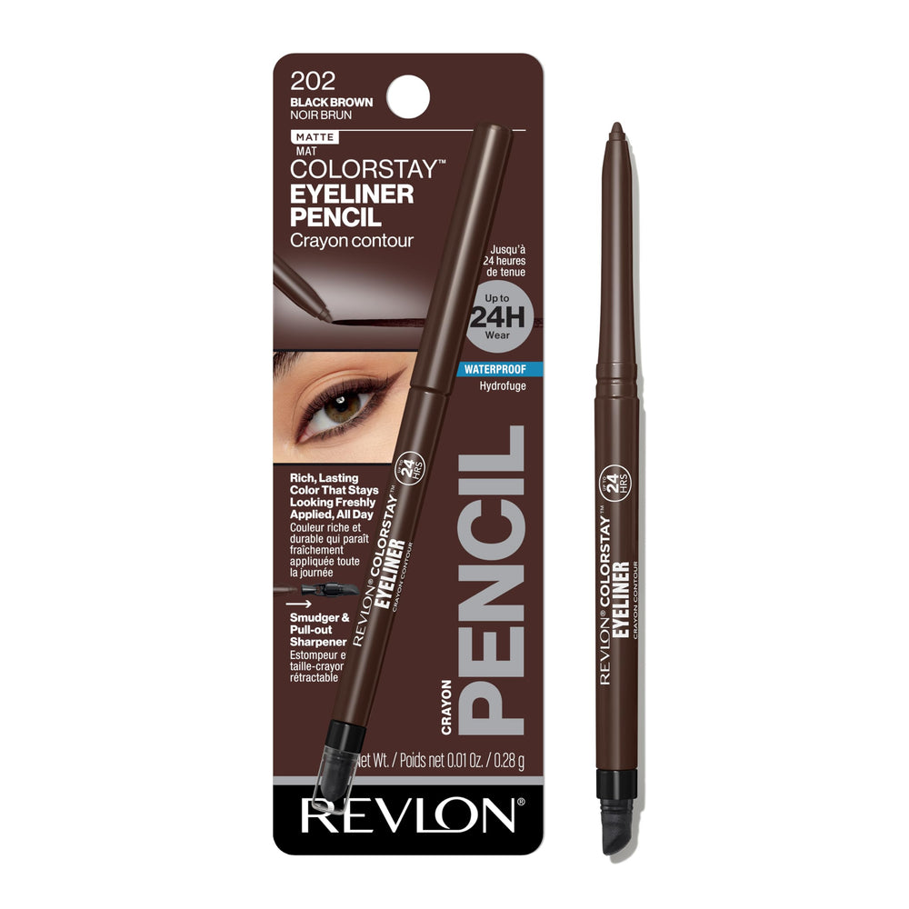 Revlon ColorStay Eyeliner Pencil application tip for precise, long-lasting definition.
