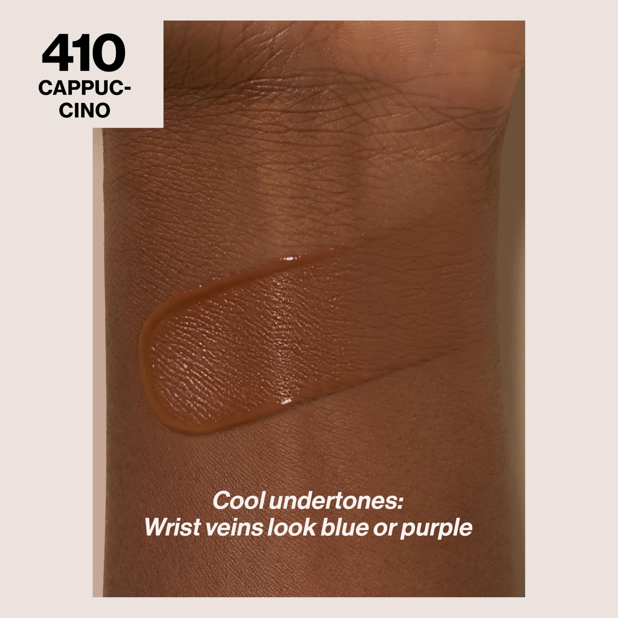 Revlon ColorStay foundation for normal/dry skin swirl application shows buildable coverage.