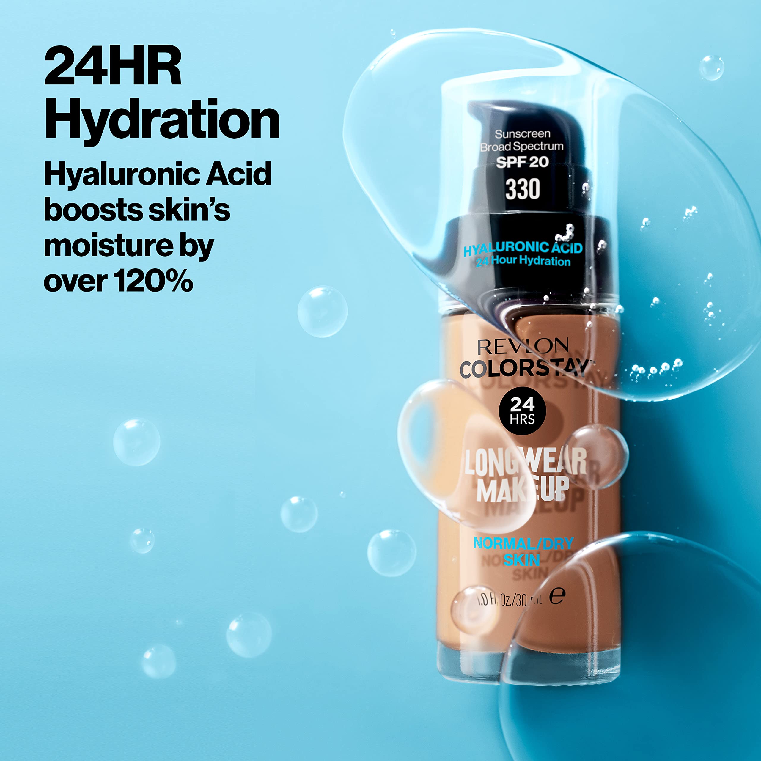 Revlon ColorStay packaging shot highlighting oil-free, fragrance-free formula