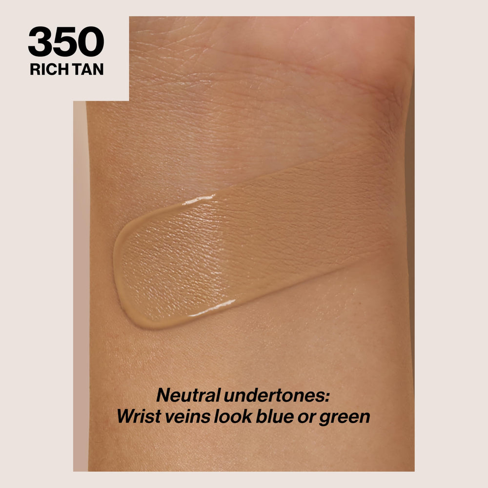 Revlon ColorStay rich tan swatches on arm for shade match