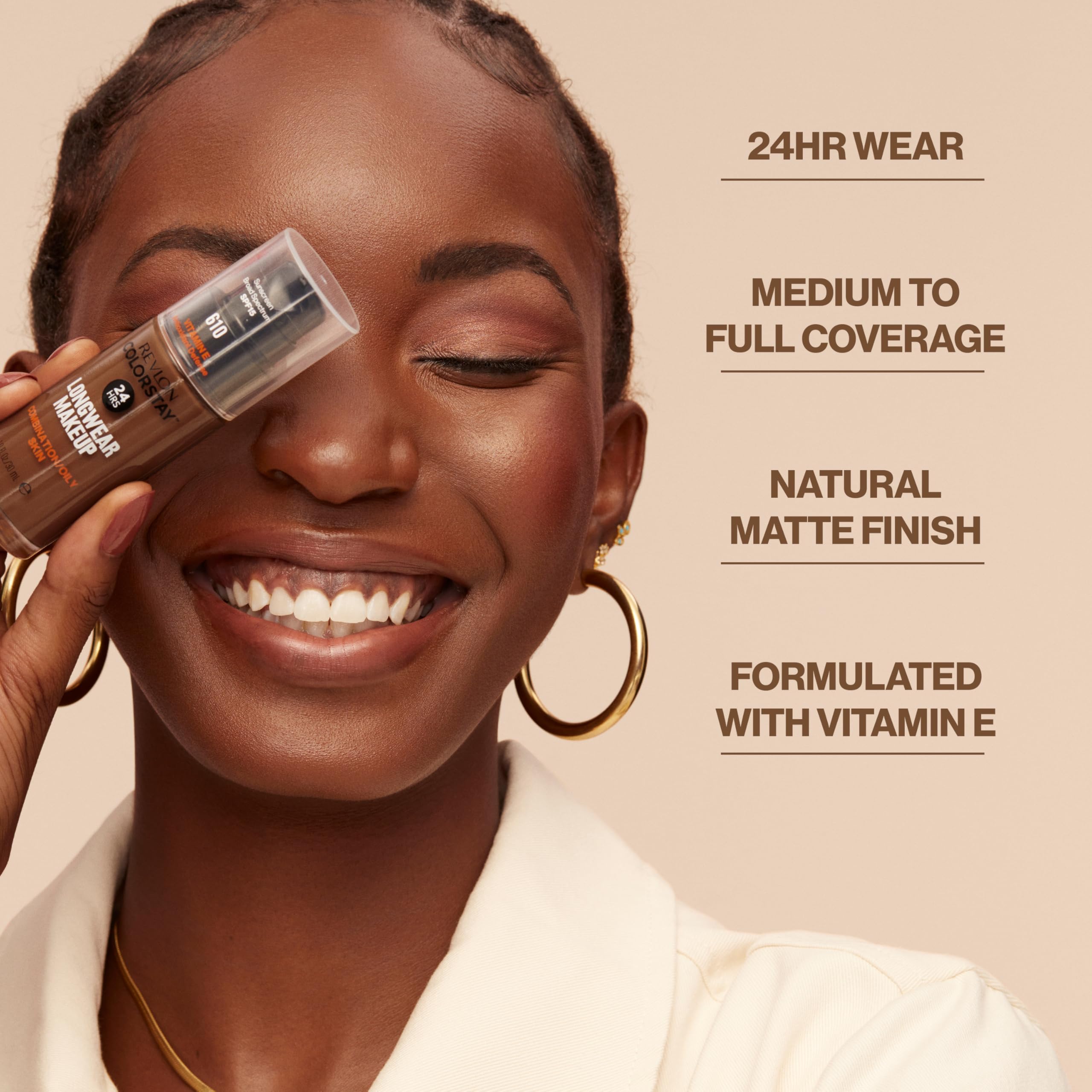 Revlon ColorStay SPF15 label indicating sun protection for daily wear.