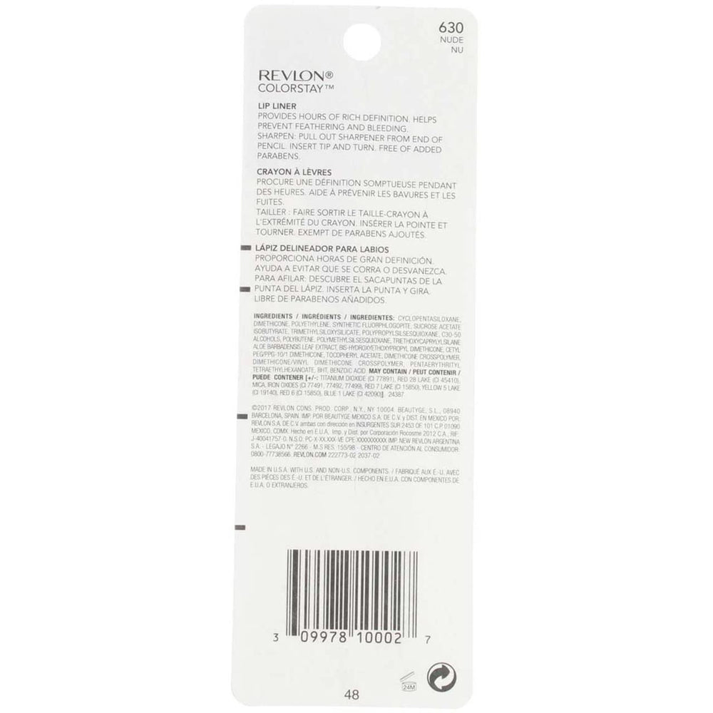 Revlon ColorStay Lip Liner SoftFlex Nude 630 tip application demonstrates precise lining