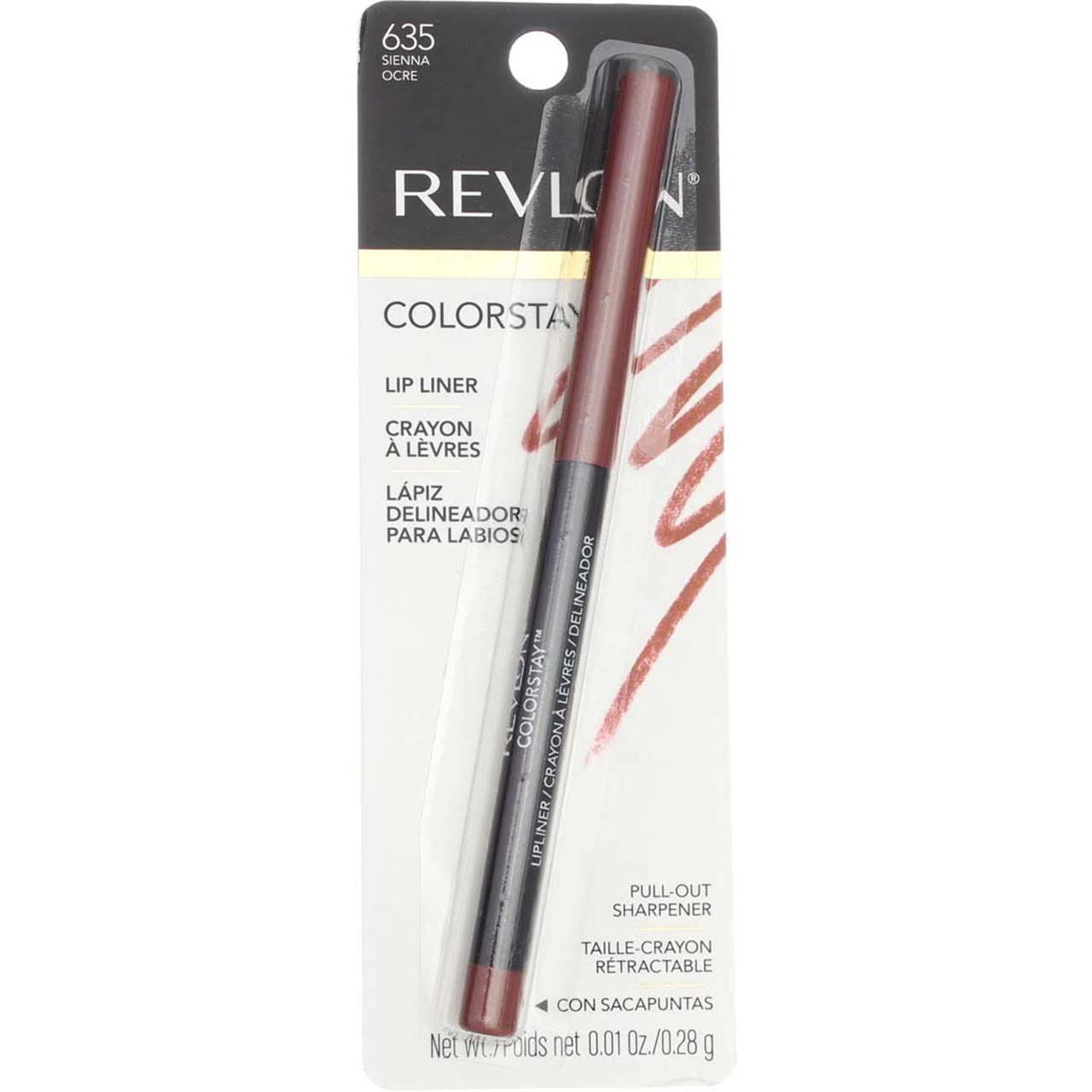 Revlon ColorStay Lipliner SoftFlex Sienna packaging shows value and triple-pack convenience.