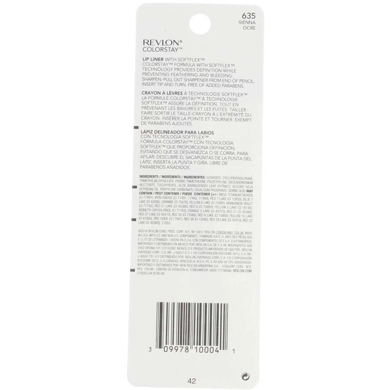 Revlon ColorStay Lipliner SoftFlex Sienna tip delivers smooth glide for sharp lines.