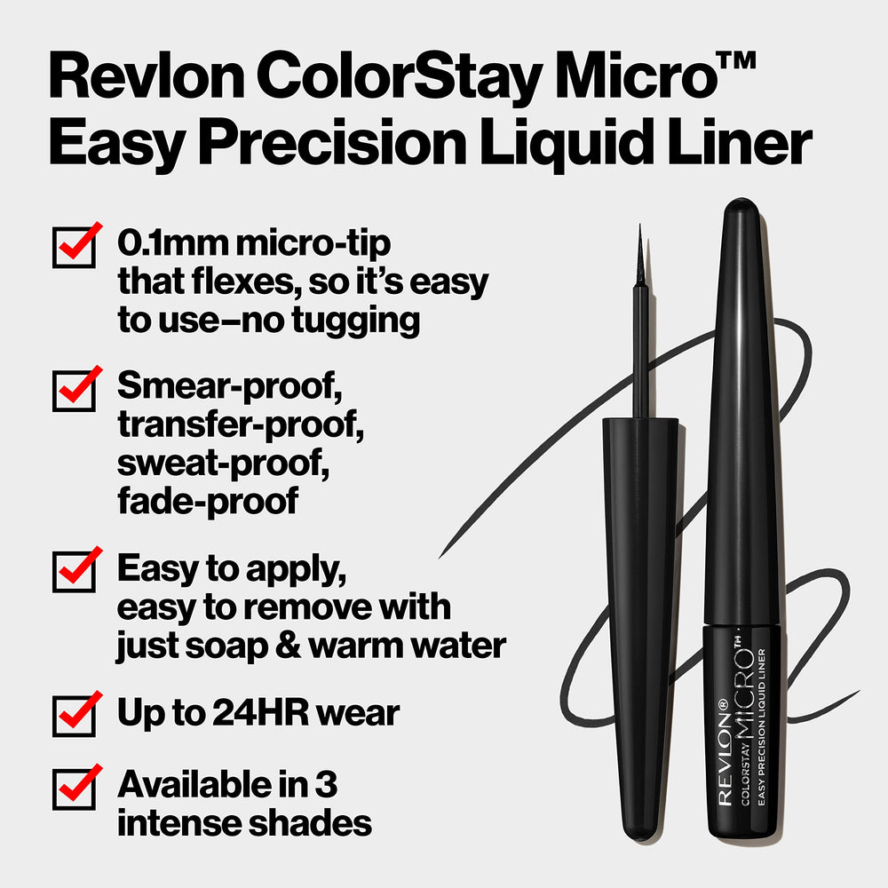 REVLON ColorStay Micro Easy Precision Liquid Eyeliner smudge-proof formula keeps liner in place through day activities