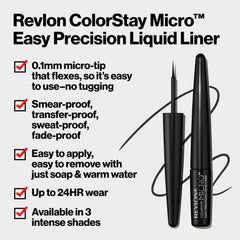 REVLON ColorStay Micro Easy Precision Liquid Eyeliner smudge-proof formula keeps liner in place through day activities