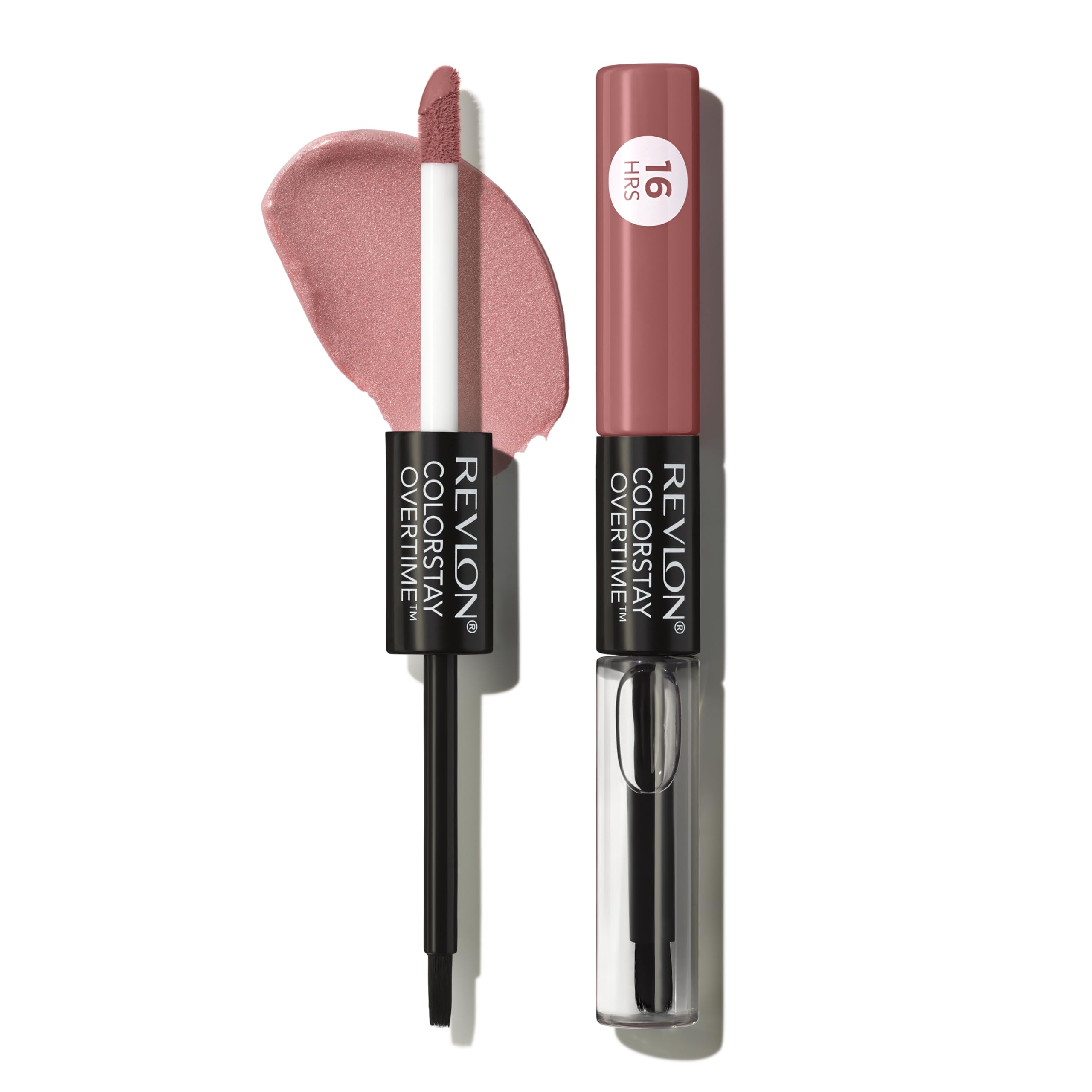 Revlon ColorStay Overtime Lipcolor dual-ended lipstick application swatch for all-day color.