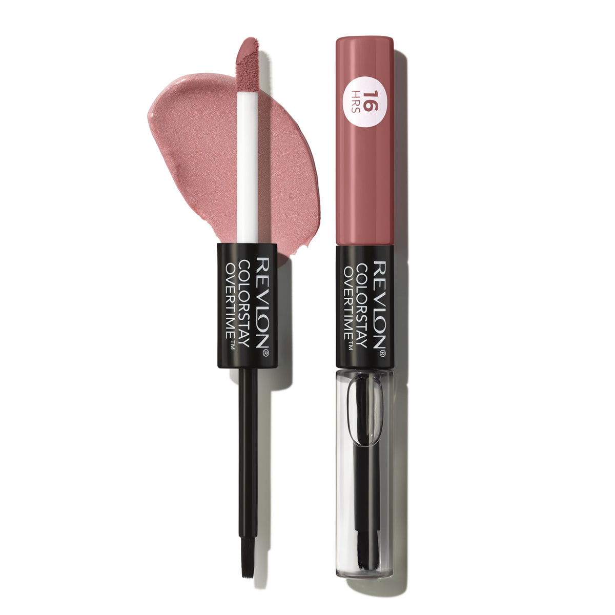 Revlon ColorStay Overtime Lipcolor dual-ended lipstick application swatch for all-day color.