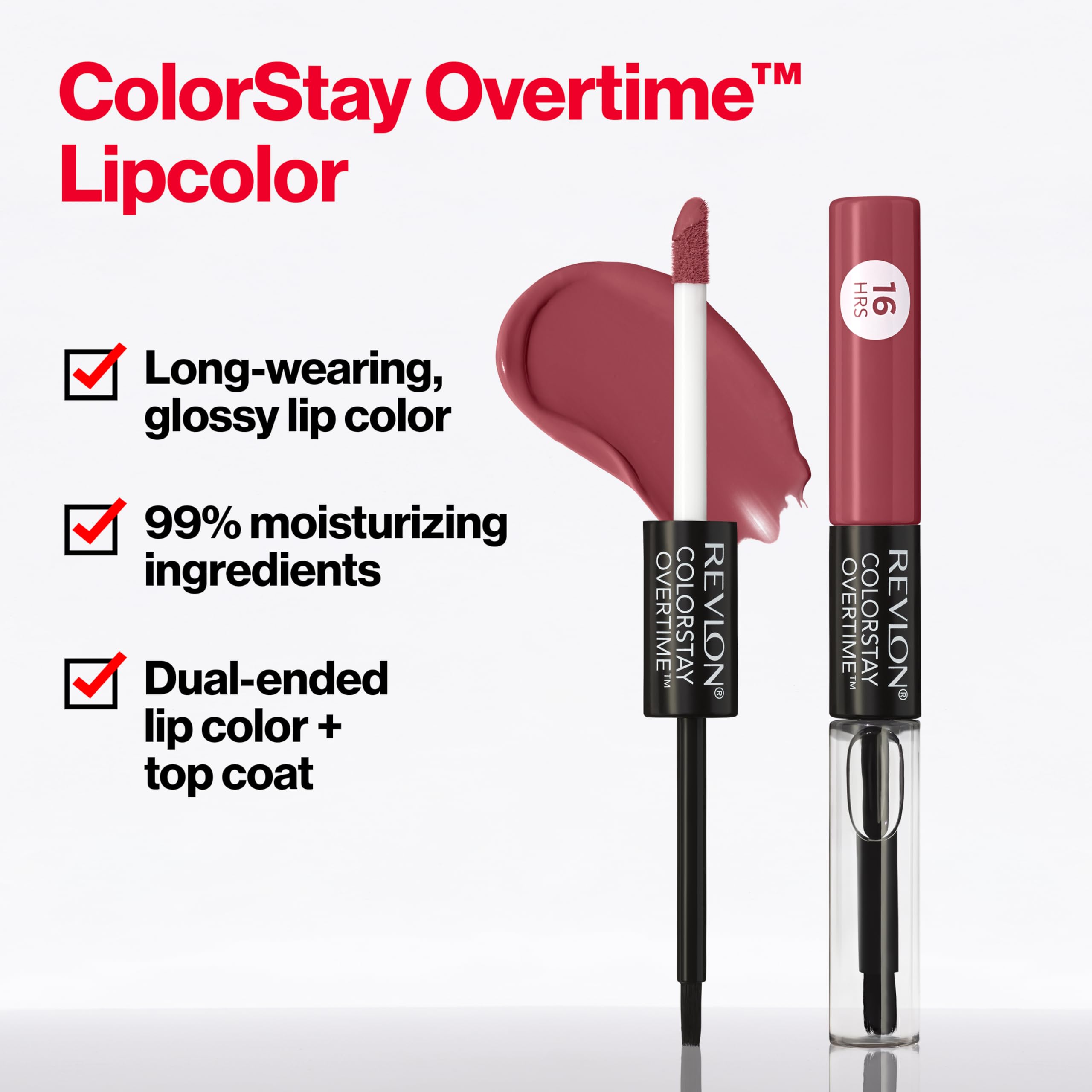 REVLON ColorStay Overtime clear top coat gloss closeup for shine